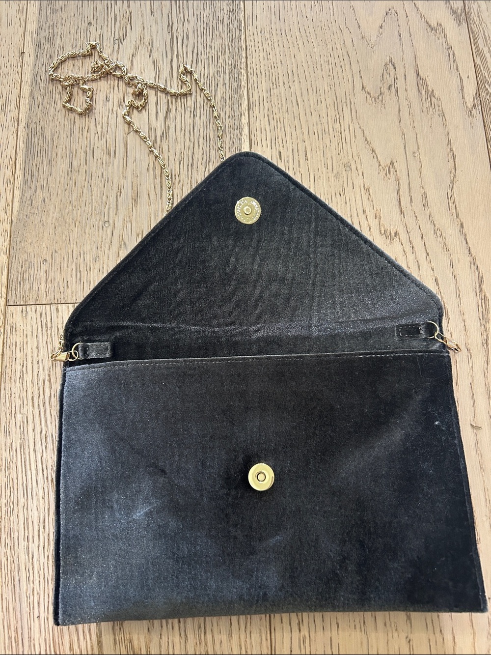 Velvet Envelope Crossbody Bag with Gold Chain - Picture 2 of 2